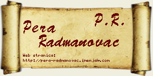 Pera Radmanovac vizit kartica